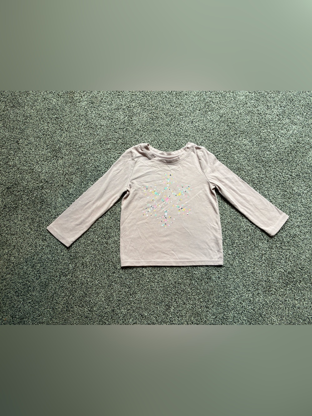 Cat & Jack Toddler Girl Light Purple Star Print Long Sleeve Tee, Size 2T